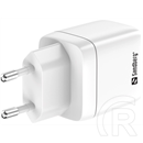 Sandberg 2 in 1 hálózati töltő 35W (1x USB-C PD max 35W, 1x USB-A QC 3.0, GaN III, túláram- és rövidzárvédelem)