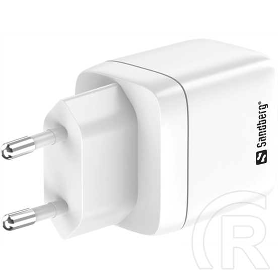 Sandberg 2 in 1 hálózati töltő 35W (1x USB-C PD max 35W, 1x USB-A QC 3.0, GaN III, túláram- és rövidzárvédelem)