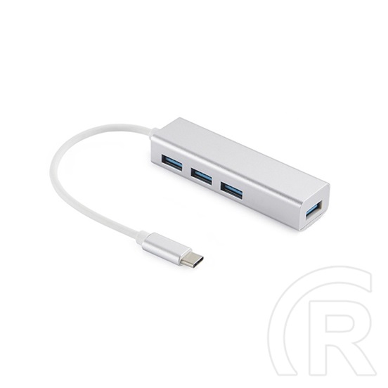 Sandberg 336-20 USB-C hub (4x USB-A 3.0, USB-C male, micro-USB tápbemenet 5V/2A, alumínium ház)