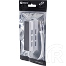 Sandberg 336-20 USB-C hub (4x USB-A 3.0, USB-C male, micro-USB tápbemenet 5V/2A, alumínium ház)