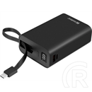 Sandberg Connect 20000 külső akkumulátor (20 000 mAh, 77Wh, PD 20W, USB-C és USB-A kimenetek, LCD kijelző, USB-C kábel 1