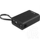 Sandberg Connect 20000 külső akkumulátor (20 000 mAh, 77Wh, PD 20W, USB-C és USB-A kimenetek, LCD kijelző, USB-C kábel 1