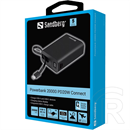 Sandberg Connect 20000 külső akkumulátor (20 000 mAh, 77Wh, PD 20W, USB-C és USB-A kimenetek, LCD kijelző, USB-C kábel 1