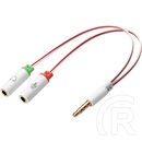 Sandberg Headset adapter 1x4 pin 3,5 mm jack > 2x3 pin 3,5 mm jack (fehér)