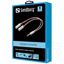 Sandberg Headset adapter 1x4 pin 3,5 mm jack > 2x3 pin 3,5 mm jack (fehér)