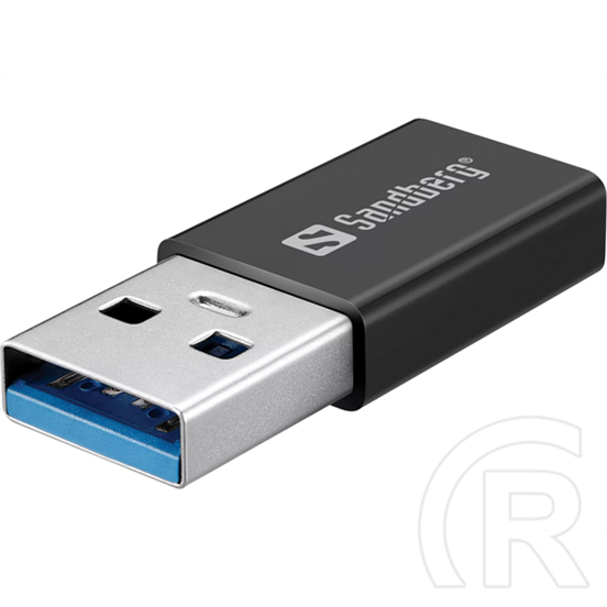 Sandberg Külső DVD-író (USB-C/USB-A, 30 cm kábel, CD 24x, DVD 24x, DVD írás 8x, DVD±R DL 6x, LED)