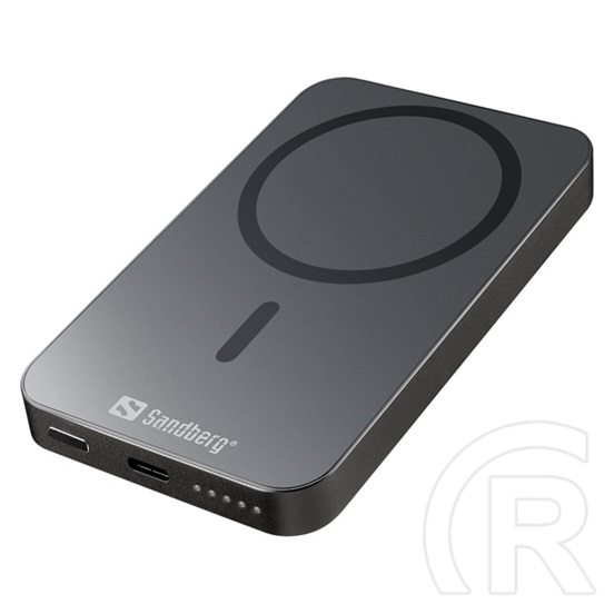 Sandberg Mag Wireless Powerbank 5000 hordozható akkumulátor (5000 mAh, USB-C 18W bemenet, USB-C 20W kimenet, vezeték nél