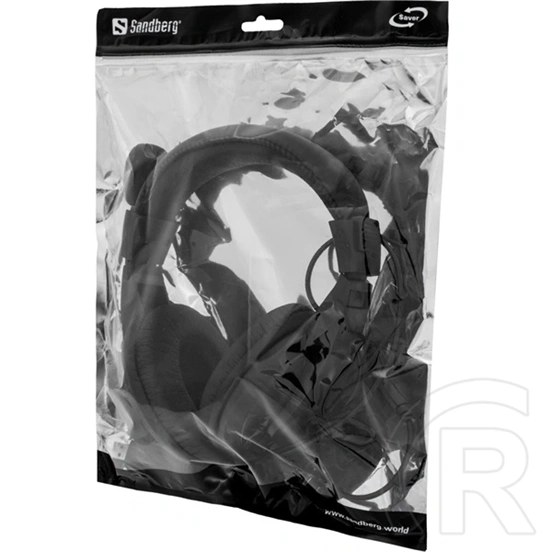 Sandberg Saver USB Large mikrofonos fejhallgató (USB A, 1,8m, 40mm, fekete)