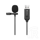 Sandberg Streamer USB clip mikrofon (USB, omnidirekcionális, 3 m kábel, 48 kHz/16 bit, fekete, vezetékes)