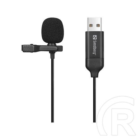 Sandberg Streamer USB clip mikrofon (USB, omnidirekcionális, 3 m kábel, 48 kHz/16 bit, fekete, vezetékes)