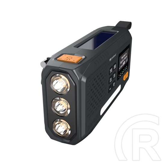 Sandberg Survivor All-in-1 rádió bluetooth (v5.0, 4500mah belső akku, 3w hangszóró, DAB+/FM, napelemes, kézi dinamó)