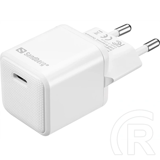 Sandberg USB-C PD hálózati töltő 20W (230V AC bemenet, 5V/3A, 9V/2.22A, 12V/1.67A, EU dugó)