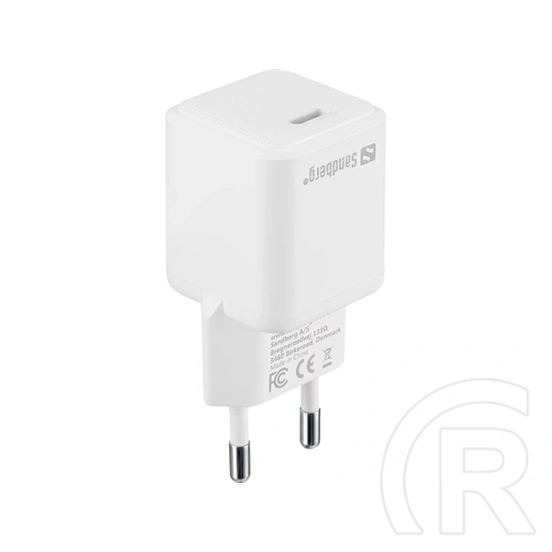 Sandberg USB-C PD hálózati töltő 20W (230V AC bemenet, 5V/3A, 9V/2.22A, 12V/1.67A, EU dugó)