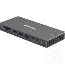 Sandberg USB-C dokkoló (13 az 1-ben, 2x HDMI 4K@60Hz, DP 4K@60Hz, 3x USB3.0, USB-C PD100W, RJ45 1Gb, SD/microSD)