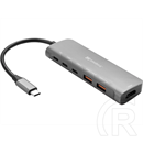Sandberg USB-C dokkoló (HDMI, 2x USB-A, 2x USB-C, PD 100W, alumínium ház, 4K@60Hz)