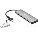 Sandberg USB hub (USB-C/A bemenet, 4x USB 3.0 A kimenet, 15 cm kábel, 5 Gbit/s)