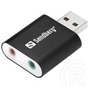 Sandberg USB to Sound Link hangkártya (stereo, 1 x 3,5 mm jack hangszóró és mikrofon, 44,1-48 kHz, SNR 22 dB)