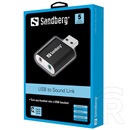 Sandberg USB to Sound Link hangkártya (stereo, 1 x 3,5 mm jack hangszóró és mikrofon, 44,1-48 kHz, SNR 22 dB)