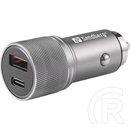 Sandberg autós töltő 48W (USB-C PD 30W, USB-A QC3.0 18W, 12-24V bemenet, alumínium ház)