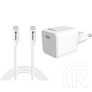 Sandberg hálózati töltő USB-C 20W (USB-C PD 5V/3A, 9V/2.22A, 12V/1.67A, kábel USB-C-USB-C 1m)