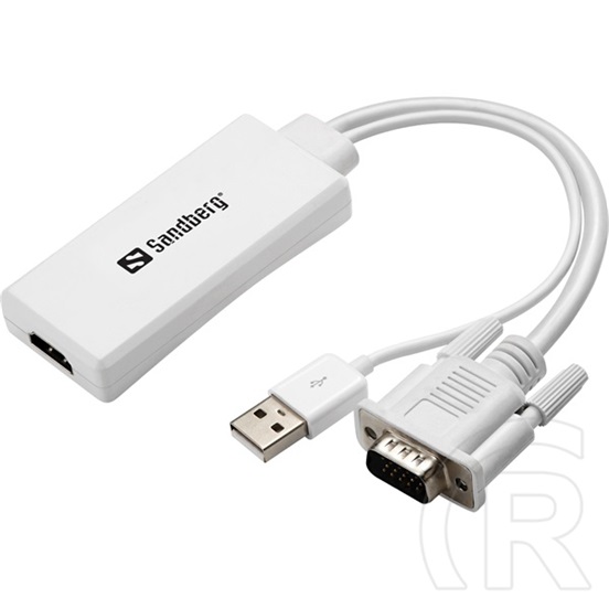 Sandberg kijelző konverter (VGA+audio -> HDMI, HDMI 1.4, HDCP, 1080p)