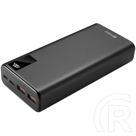 Sandberg powerbank USB-C PD (20000 mAh, 20W USB-C kimenet, 2×USB-A, alumínium, töltéskijelző, átmenő töltés)