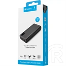 Sandberg powerbank USB-C PD (20000 mAh, 20W USB-C kimenet, 2×USB-A, alumínium, töltéskijelző, átmenő töltés)