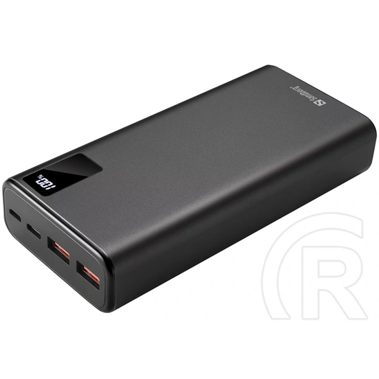 Sandberg powerbank USB-C PD (20000 mAh, 20W USB-C kimenet, 2×USB-A, alumínium, töltéskijelző, átmenő töltés)