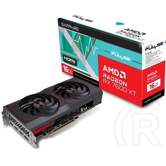 Sapphire Pulse Radeon RX 7600 XT VGA (PCIe 4.0, 16 GB GDDR6, 128 bit, 2xDP+2xHDMI)