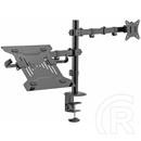 Sbox LCD-LM01-2 asztali laptop és monitortartó konzol (17"-43", max. 9 kg, dönthető/forgatható, állítható magasság)