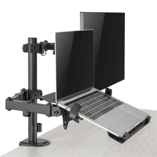 Sbox LCD-LM01-2 asztali laptop és monitortartó konzol (17"-43", max. 9 kg, dönthető/forgatható, állítható magasság)
