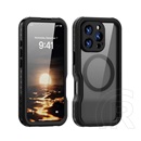 Shellbox Apple iPhone 16 Pro gt műanyag védő (360°-os védelem, erős ütésállóság, műanyag előlap, ip68, magsafe) fekete