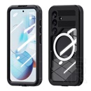 Shellbox Samsung Galaxy S25 (SM-S931) mars védő (360°-os védelem, erős ütésálló, műanyag előlap, ip68, magsafe) fekete