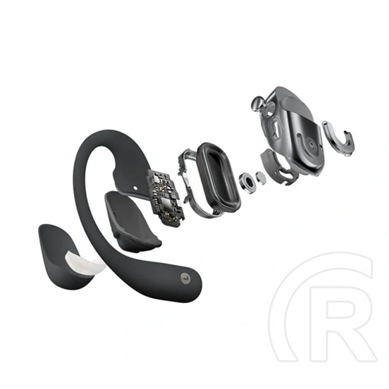 Shokz OpenFit2 bluetooth fülhallgató sztereo (v5.4, tws, fülre akasztható, mikrofon, zajszűrő, töltőtok, fekete)