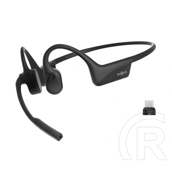 Shokz opencomm2 uc bluetooth fülhallgató sztereo (csontrezgés, v5.4, tws, mikrofon, ip55 + type-c adapter) fekete