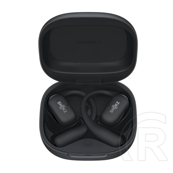Shokz openfit2+ bluetooth fülhallgató sztereo (v5.4, tws, fülre akasztható, mikrofon, zajszűrő, ip55 + töltőtok) fekete