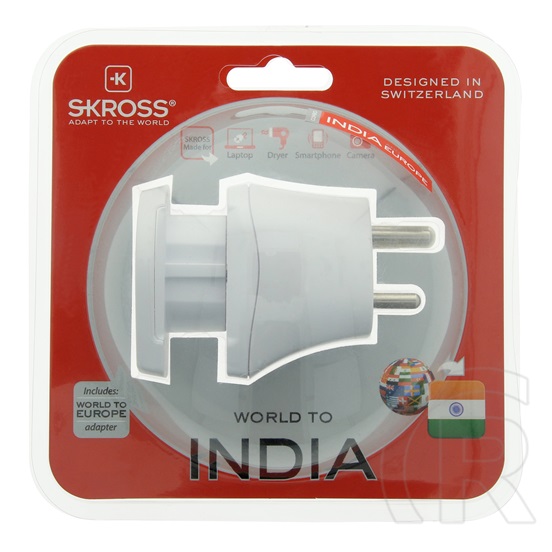 Skross Combo World to India/Europe földelt adapter