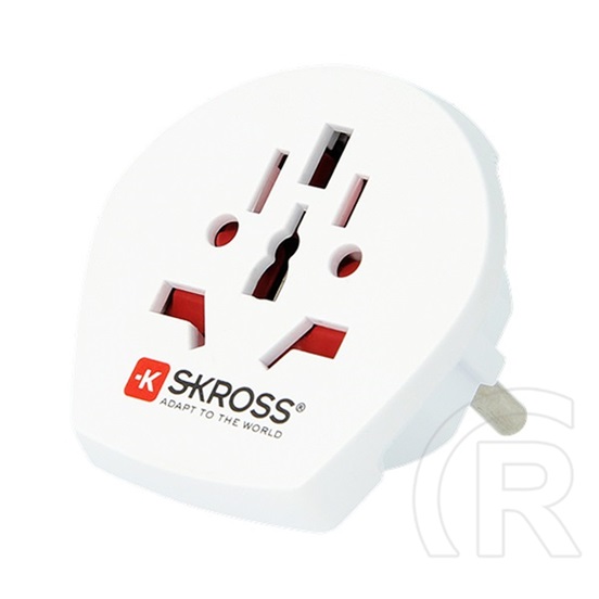 Skross hálózati csatlakozó adapter (240v / 16000ma, it, us, uk, ch, cn - eu2 pin, eu3 földelt, utazótöltő) fehér