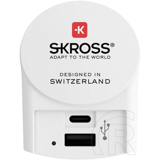 Skross hálózati töltő adapter (USB A, Type-C)