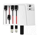 Skross muv utazó töltő usb+type-c aljzat (250v/2.5a, 30w, gyorstöltő, világszerte használható, földelt) fehér