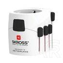 Skross pro utazó adapter (250v/6.3a, it, us, uk, ch aus/ch, br, jp - eu2 pin, földelt) fehér