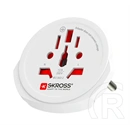 Skross pro utazó adapter (250v/6.3a, it, us, uk, ch aus/ch, br, jp - eu2 pin, földelt) fehér