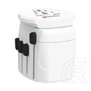 Skross pro utazó adapter (250v/6.3a, it, us, uk, ch aus/ch, br, jp - eu2 pin, földelt) fehér
