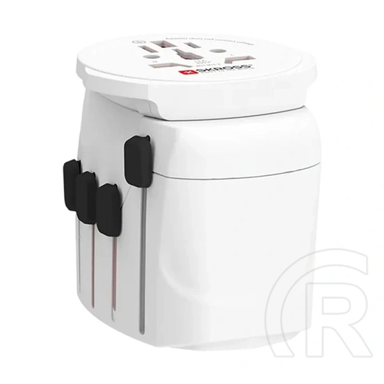 Skross pro utazó adapter (250v/6.3a, it, us, uk, ch aus/ch, br, jp - eu2 pin, földelt) fehér