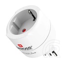Skross utazó töltő (250v/1a, eu2 pin - ch, it, br, földelt) fehér