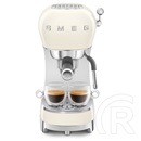 Smeg karos kávéfőző tejhabosítóval 50-es évek design (krém) ECF02CREU