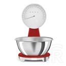 Smeg mechanikus konyhai mérleg digitális kijelzővel, 50-es évek design (piros) KSF01RDWW