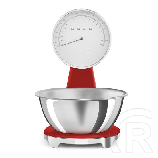 Smeg mechanikus konyhai mérleg digitális kijelzővel, 50-es évek design (piros) KSF01RDWW