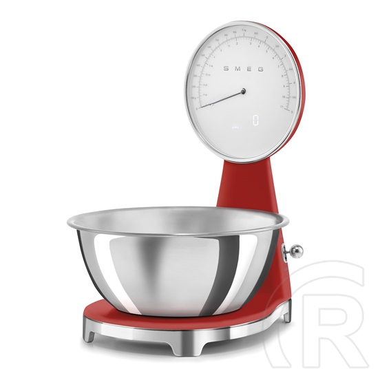 Smeg mechanikus konyhai mérleg digitális kijelzővel, 50-es évek design (piros) KSF01RDWW