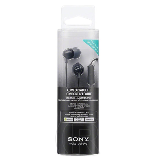 Sony MDR-EX15AP mikrofonos fülhallgató (fekete)